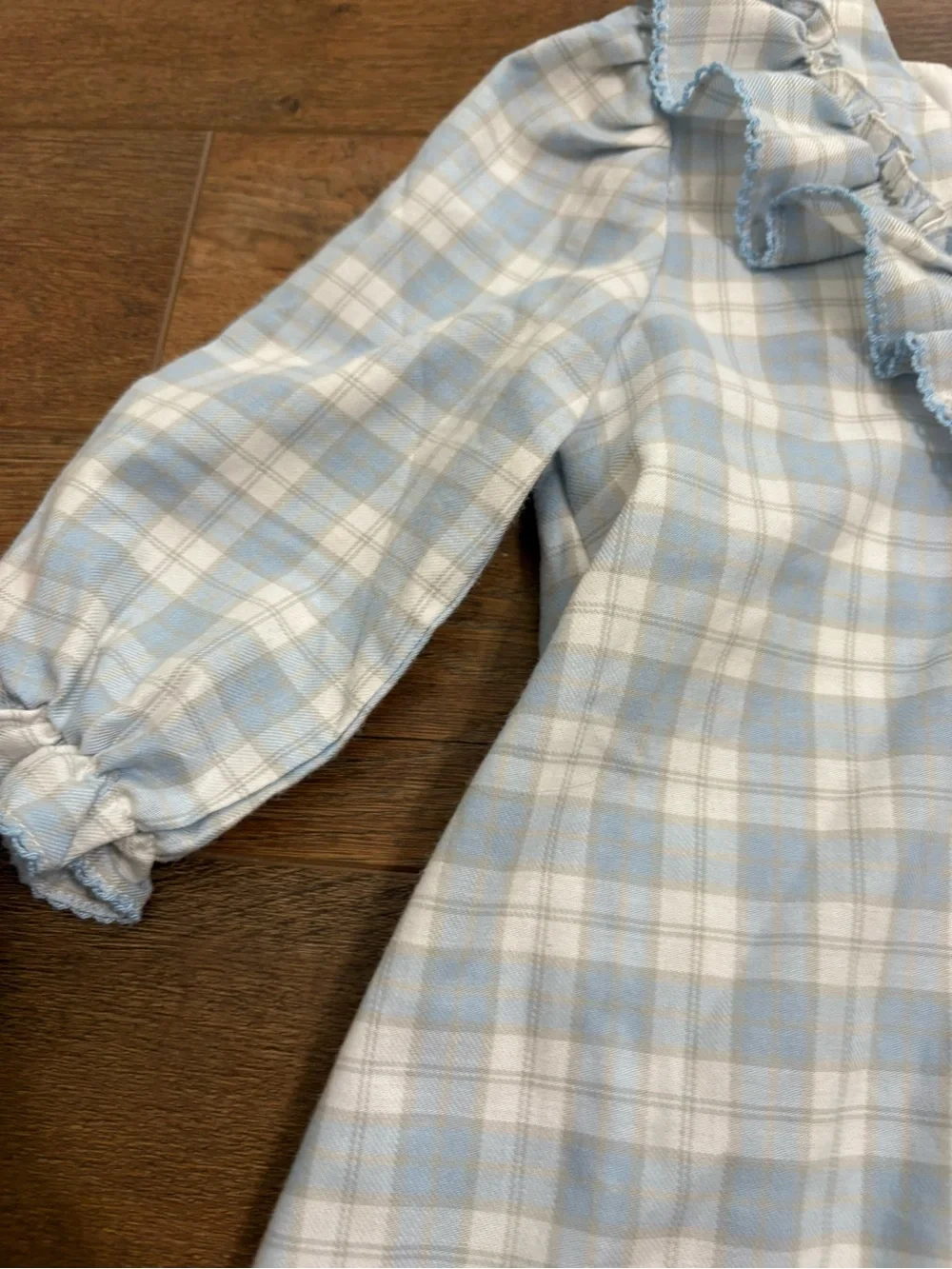 Delaney Blue Plaid Ruffle Collar Dress 24M Girls